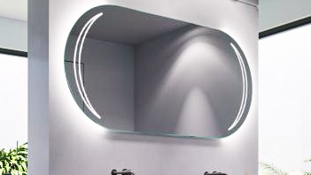 Badspiegel Oval mit LED-Beleuchtung